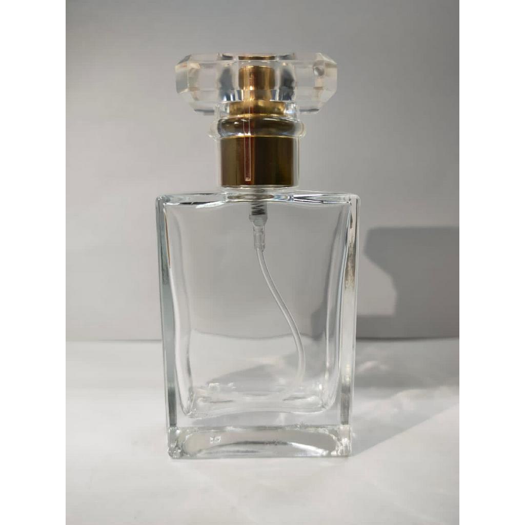 30ml Luxury Square Glass Perfume Bottle Black or Clear bottle with Gold ...