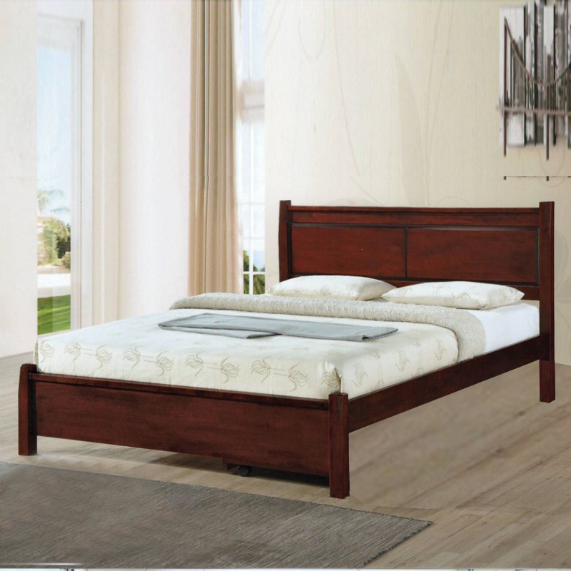 Solid Wood Queen Size Bed Frame With Pull Out Bed  Katil Queen  Katil 