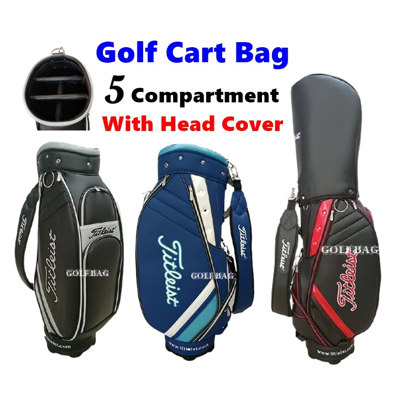 Golf Bag Cart PU Leather Nylon Canvas READY STOCK Premium Golfer Bag PGM beg sukan sports
