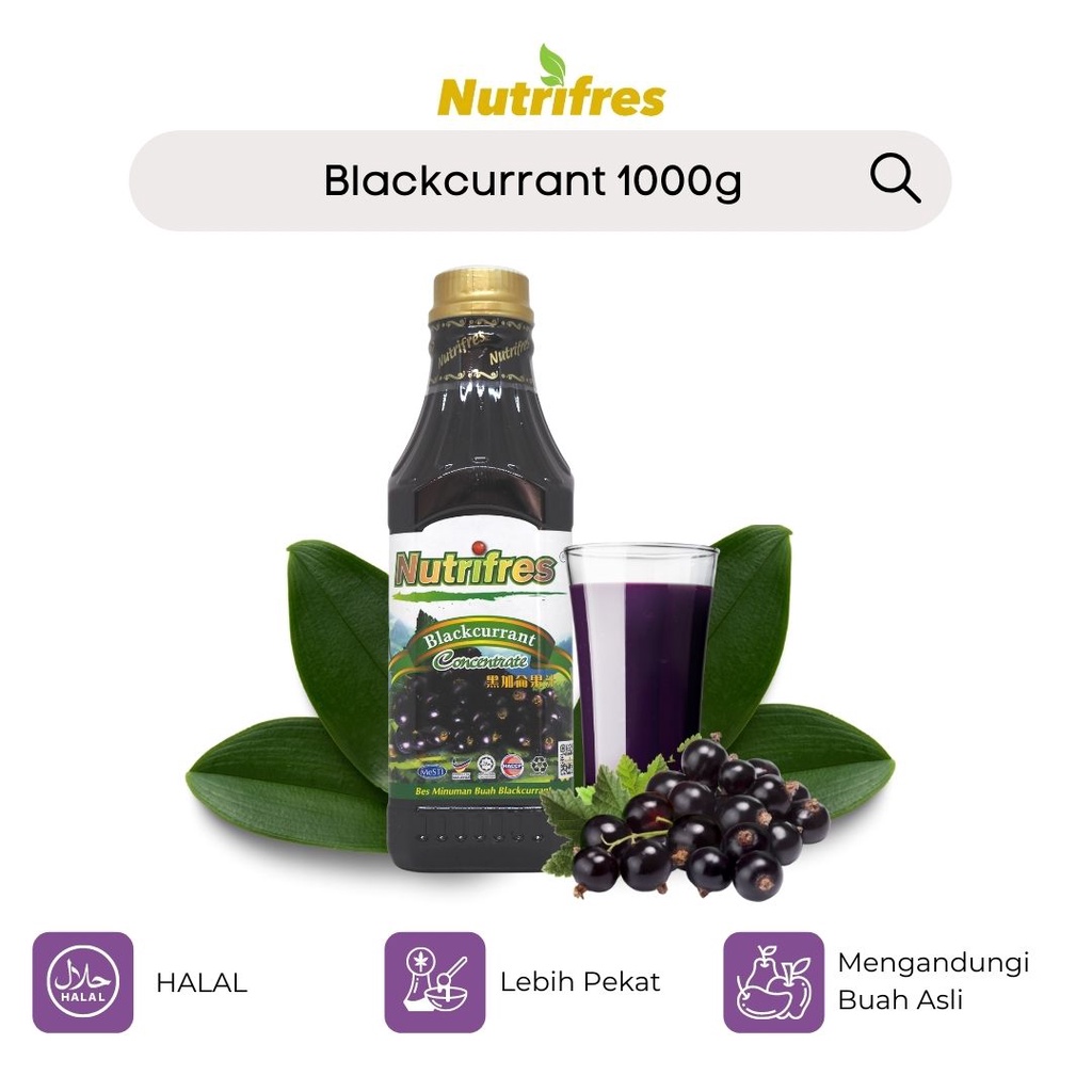 Nutrifres Blackcurrant Fruit Juice Concentrate Cordial 1000g Shopee