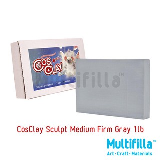 Cosclay Sculpt Medium Firm Gray -Flexible Polymer Clay