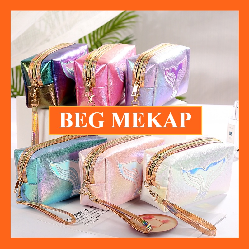 Beg Mekap dan Alat Solek Mudah Bawa Bercuti Makeup Bag Brush Holder Zip ...