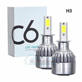 2pcs】C6 LED Car Head Light H1 H3 H4 H7 COB Car Head Light Bulbs