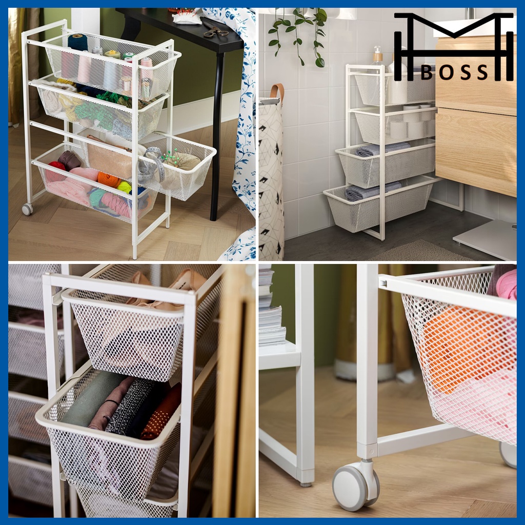 IKEA DRAWER SHELF UNIT JONAXEL FRAME WIRE BASKETS MESH BASKETS TOP