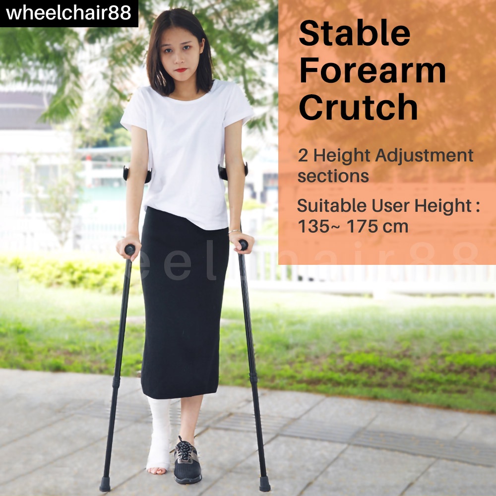 Stable Forearm Crutch / Tongkat Lengan, 0.45kg/Pc, 10 Adjustment Level