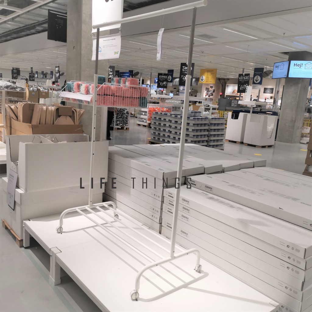 IKEA RIGGA Clothes rack, Rak baju, Drying Racks, Coat Rack, white (Free
