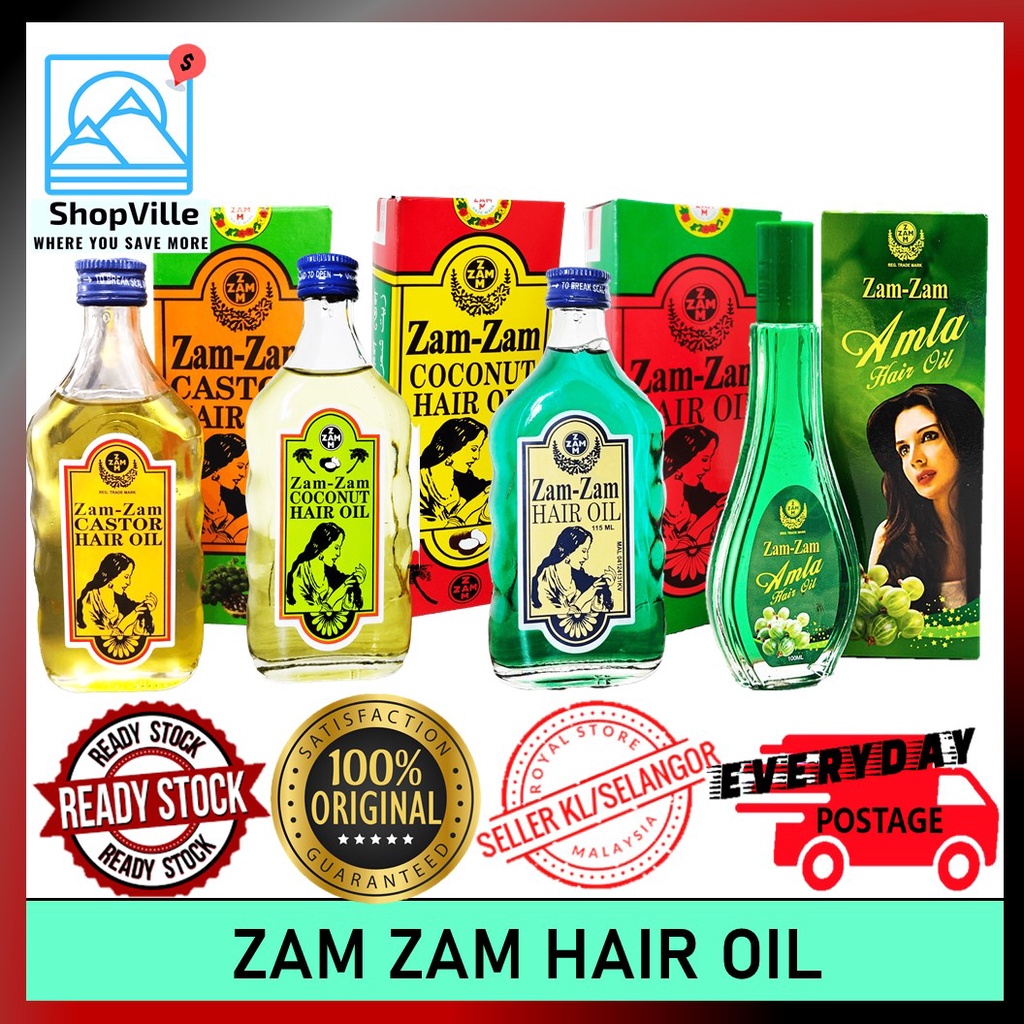 Zamzam Hair Oil 115ml Minyak Rambut Zamzam Zam Zam Herbal Amla Castor