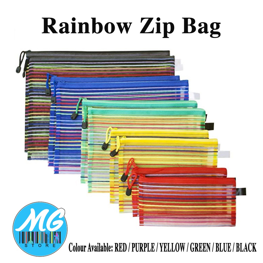 Rainbow Zip BAG ( A4 / A5 / A6 ) | Shopee Malaysia