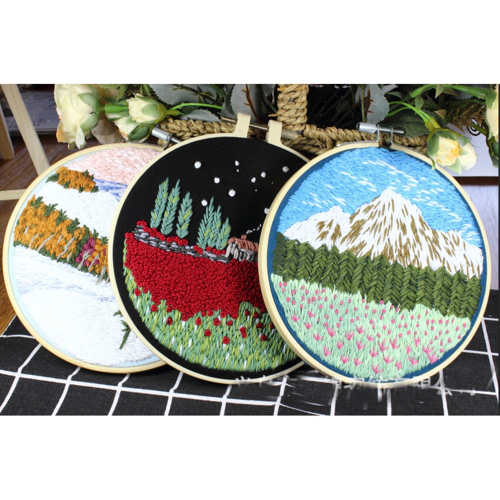 [ READY STOCK ] DIY Embroidery Kit LANDSCAPE SERIES- Complete Set for ...