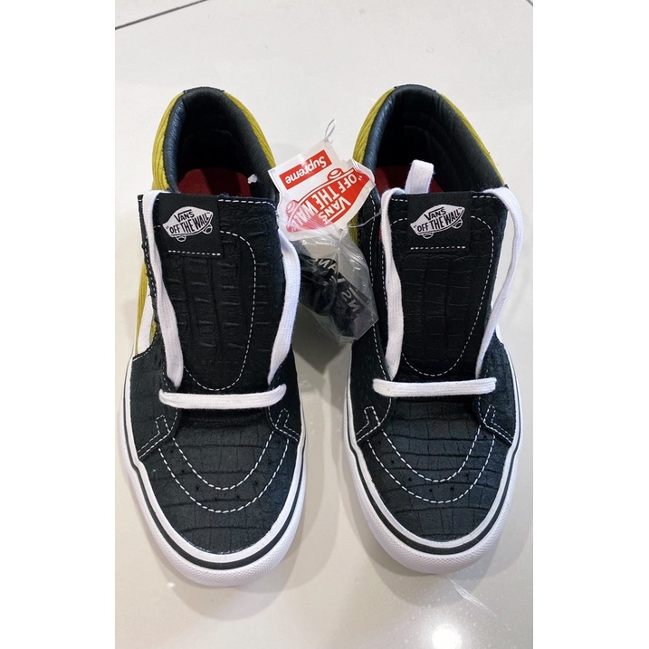 ORIGINAL SUPREME X VANS Sk8 Mid Pro (SUPREME CROC SUEDE) BLAC 