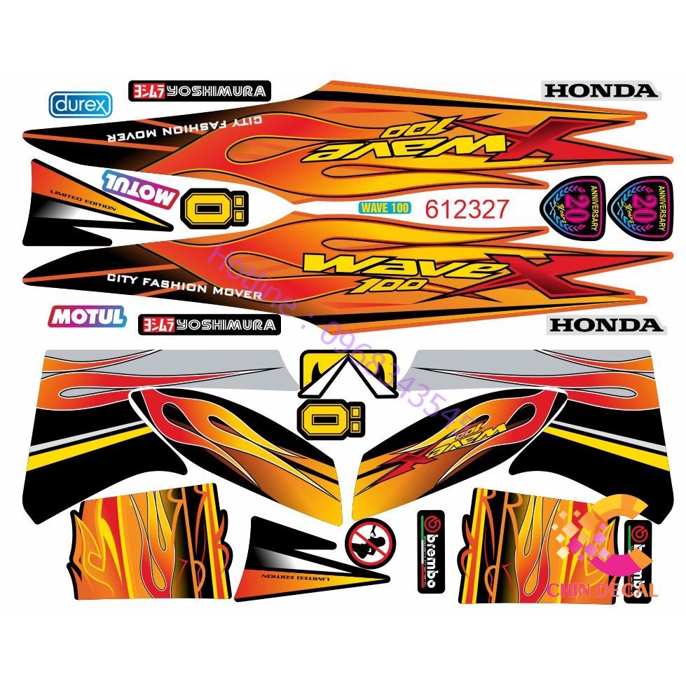 WAVE ALPHA 100 & 50cc Removable Stamp Super Hot Fire Model (3-layer ...