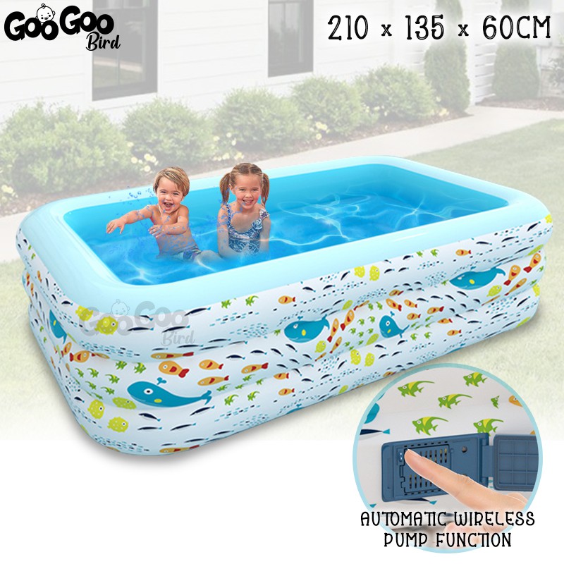 GooGoo Bird 210cm Inflatable Kids Swimming Pool Whale Fish Design With ...