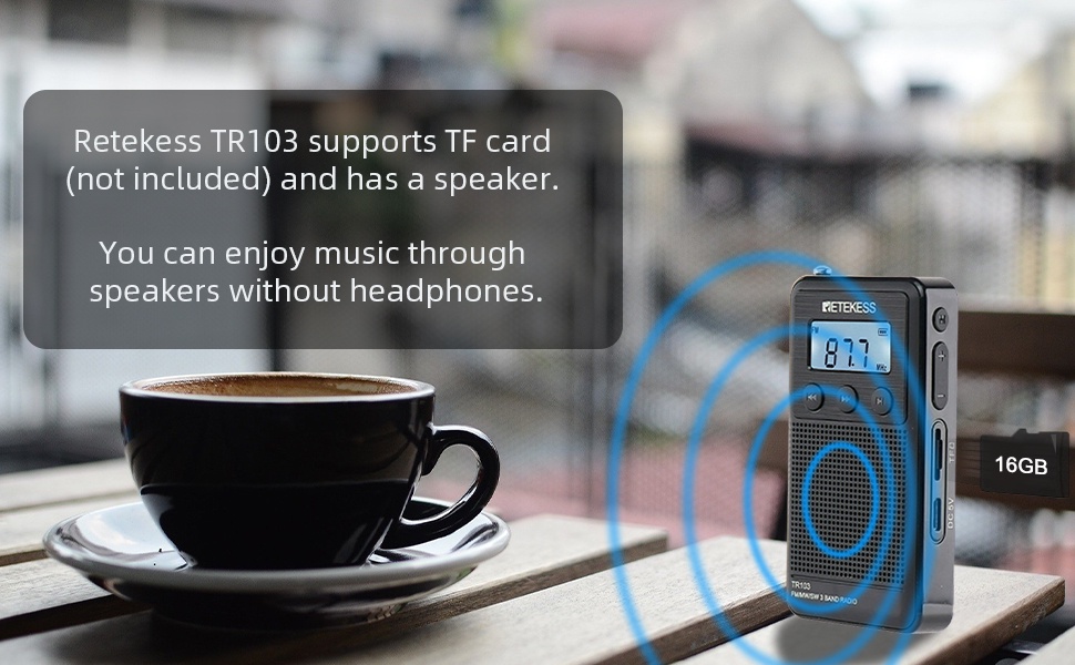 Retekess TR103 FM AM SW Pocket Radio With Digital Port Rechargeable ...