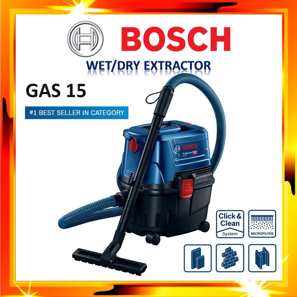 BOSCH GAS 15 Wet / Dry Extractor Vacuum Cleaner Shopee Malaysia