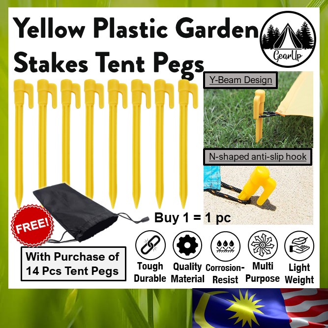 GearUp Plastic Tent Peg Stake/ Flysheet Groundsheet Tarp Camping ...