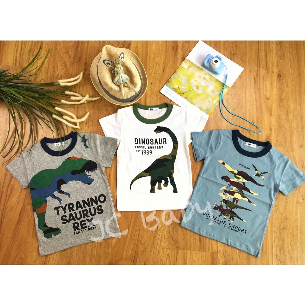 Babyhug 100% Cotton Knit Sleeveless T-Shirt Dino Print - White main image 0