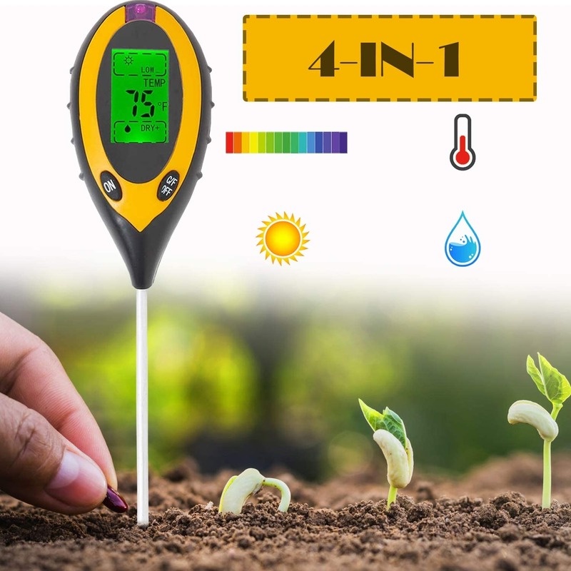 Soil PH Tester 4 In 1 PH Light Moisture Acidity Tester Soil Tester ...