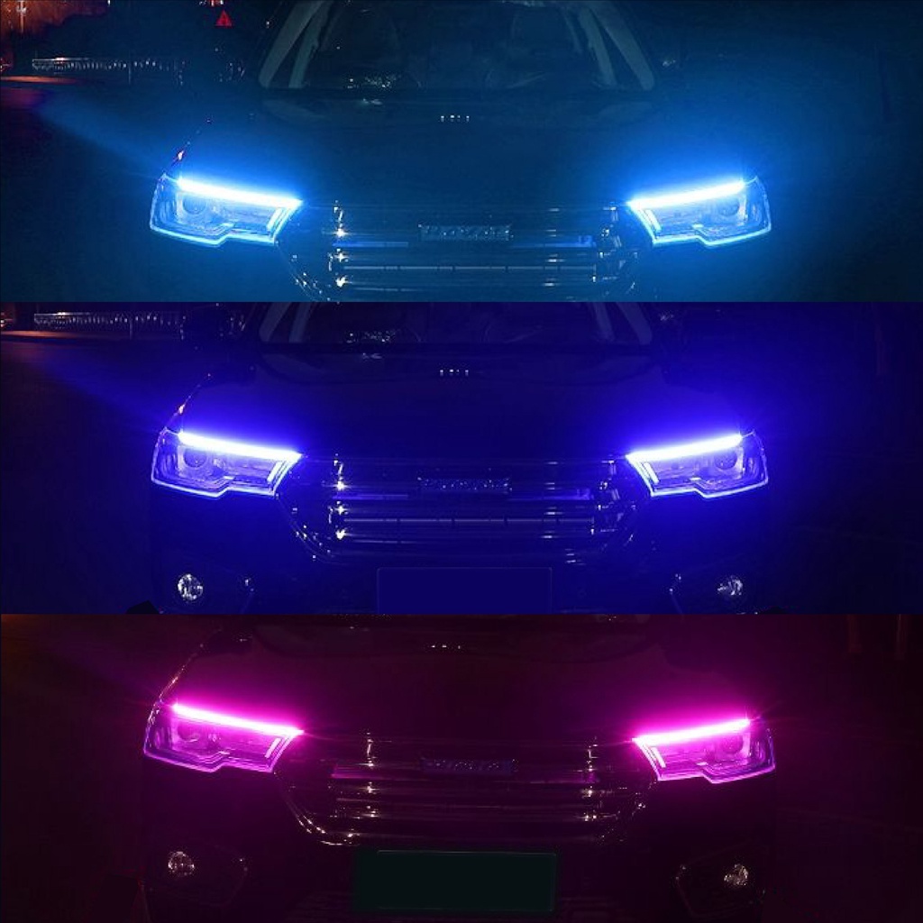 2PCS Daytime Running Light LED Tube Strip Flowing Turn Signal App ...