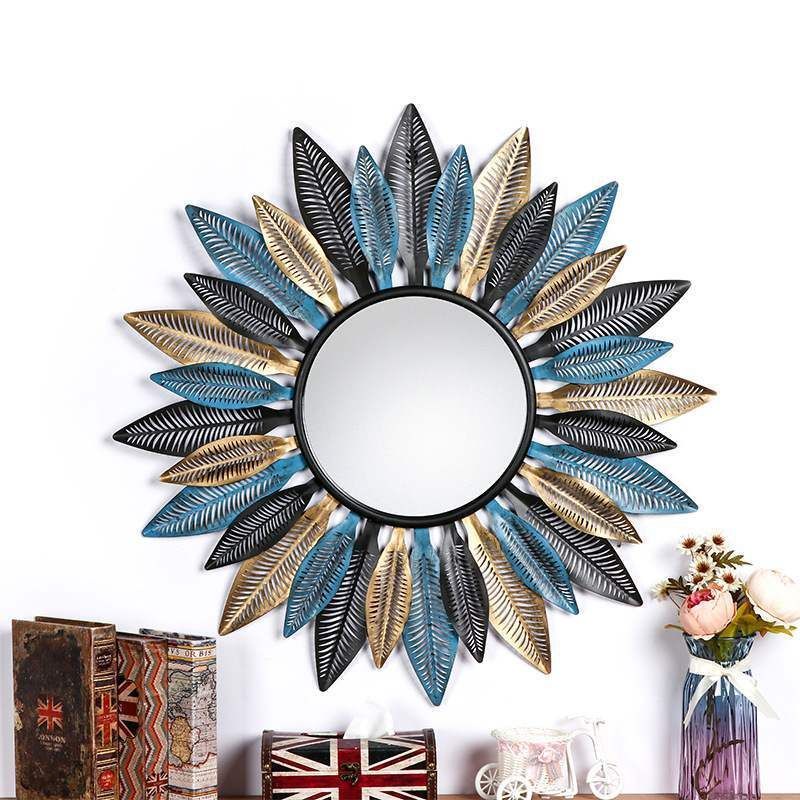[READY STOCK] Luxury European Modern Style Mirror Iron Wall Home Decoration 87cm x 87 | Cermin Hiasan Dinding Cantik