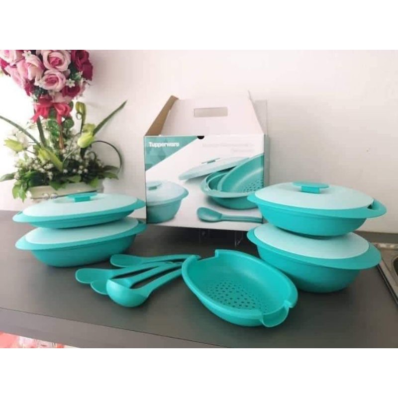 Tupperware Blossom Serveware Set Shopee Malaysia