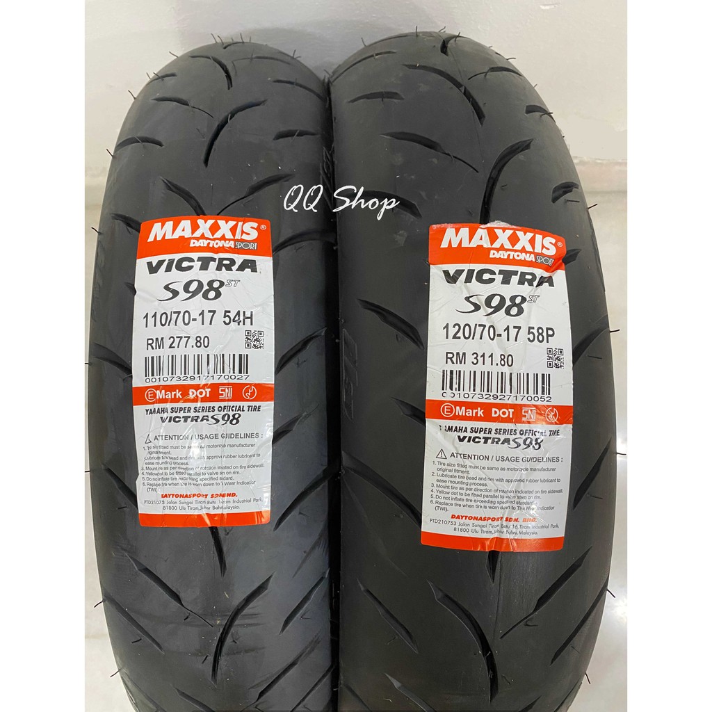 MAXXIS VICTRA S98 110/70-17 / 120/70-17 TYRE TUBELESS (100% ORIGINAL ...