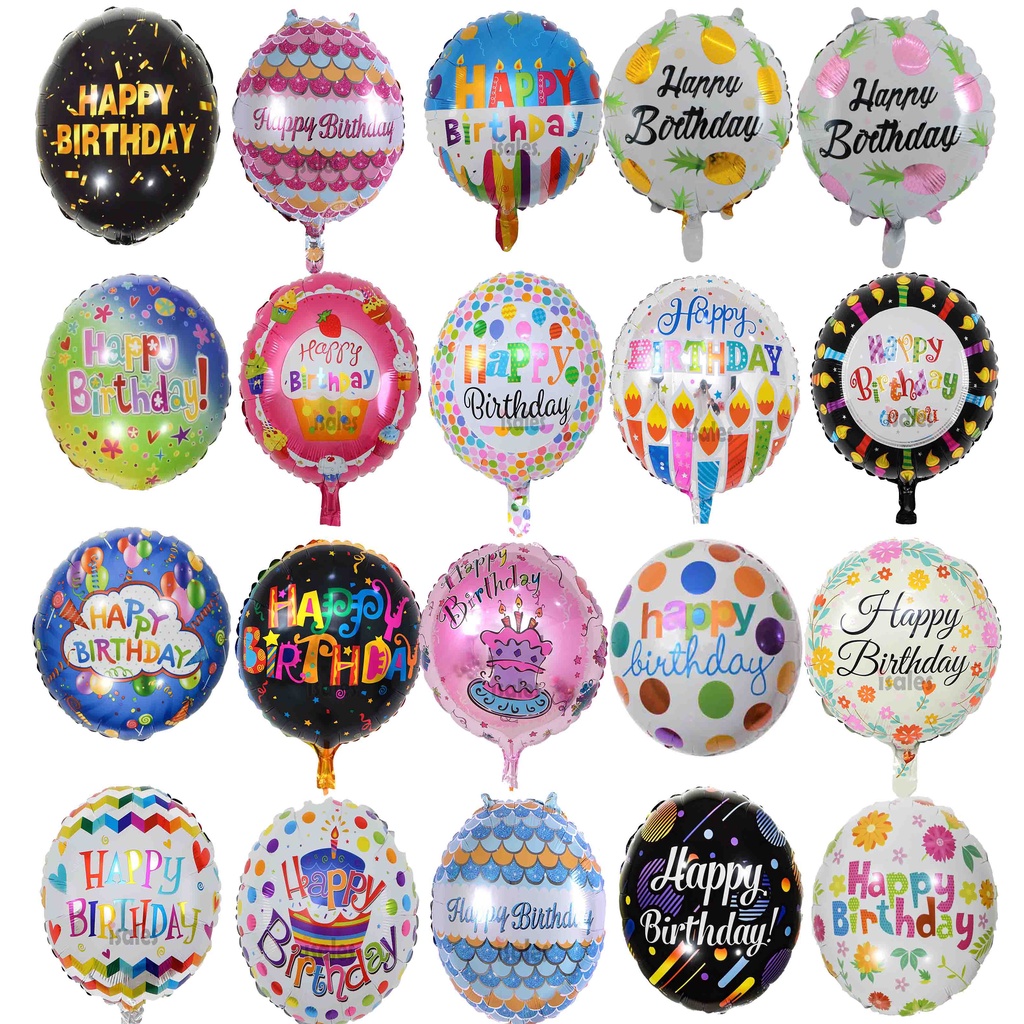 Helium quality balloon 1 pcs 18 inch Happy Birthday Foil Balloon 51-100 ...