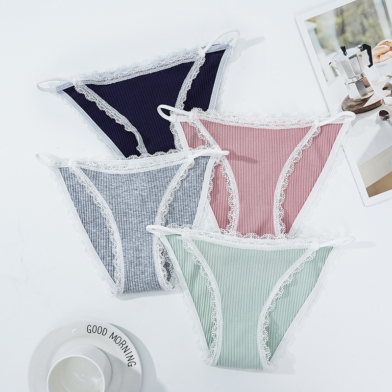 Women Cotton Panties Sexy Thin Belt Briefs Underwear Girls Comfortable ...