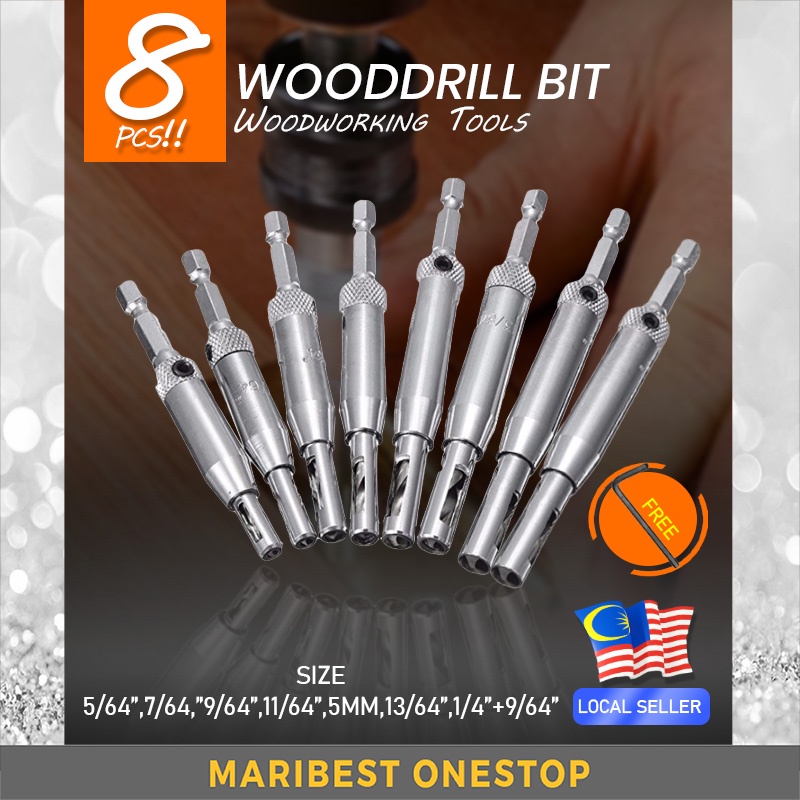 8PCS WOOD DRILL Hinge Center Drill Bit Doors Self Centering Hinge ...