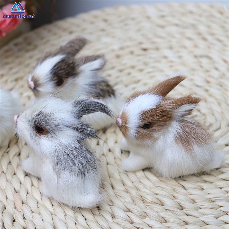 DF Simulation Plush Rabbit Toy Cute Mini Bunny Decorations For Bedroom ...