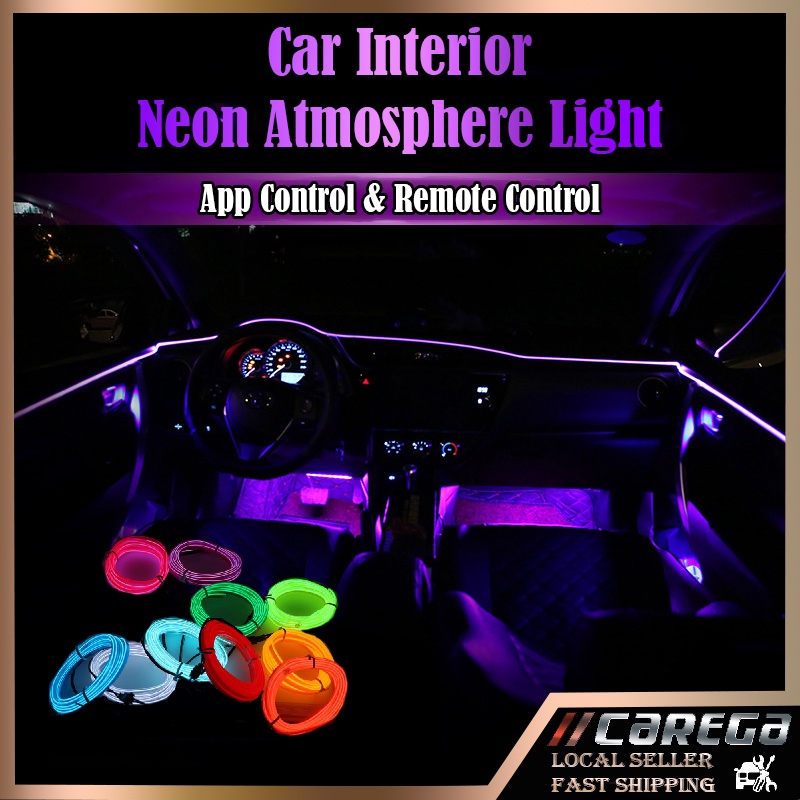 Car Interior Lighting USB Port LED Strip EL Wire Rope Auto Atmosphere ...