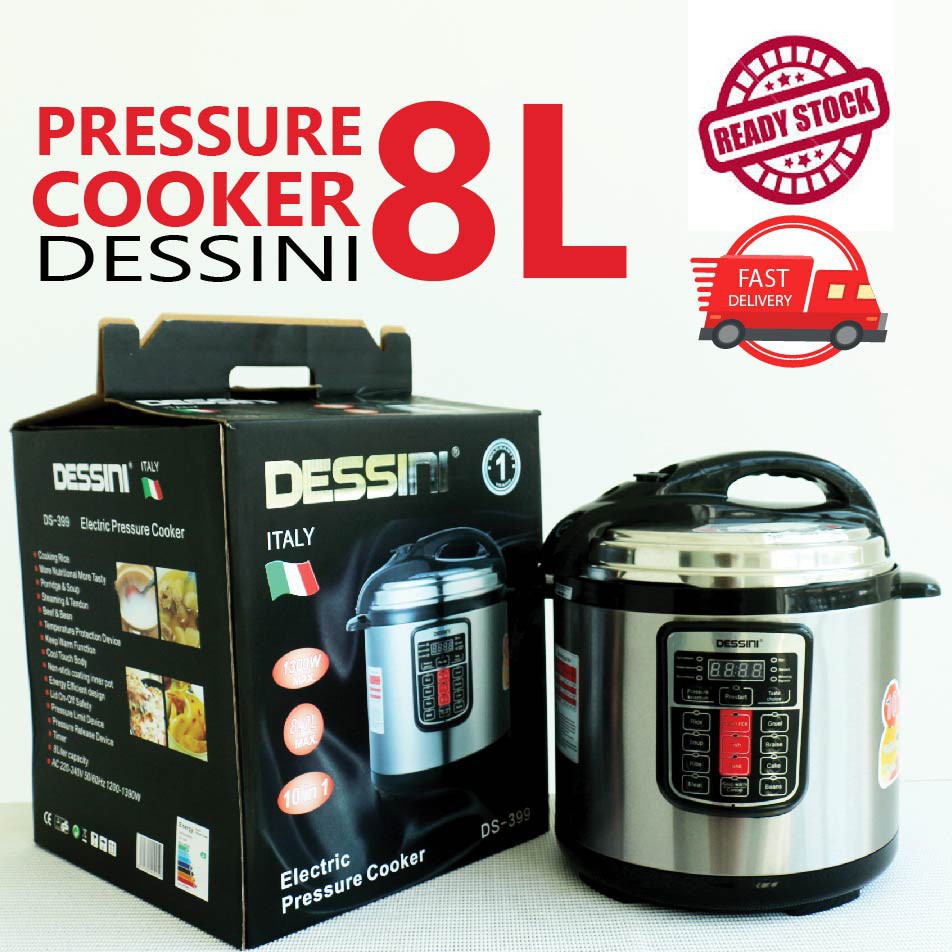 DESSINI 8L ELECTRIC PRESSURE COOKER ALUMINUM NON STICK POT MULTI