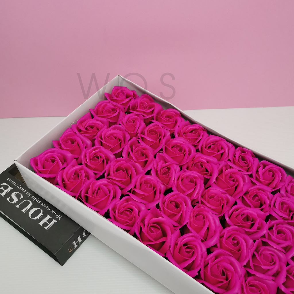 [Ready Stock][50 pcs1box ] (14colours) Soap Flower Fragrant Scent/3 Layer Rose Shape/ Gift