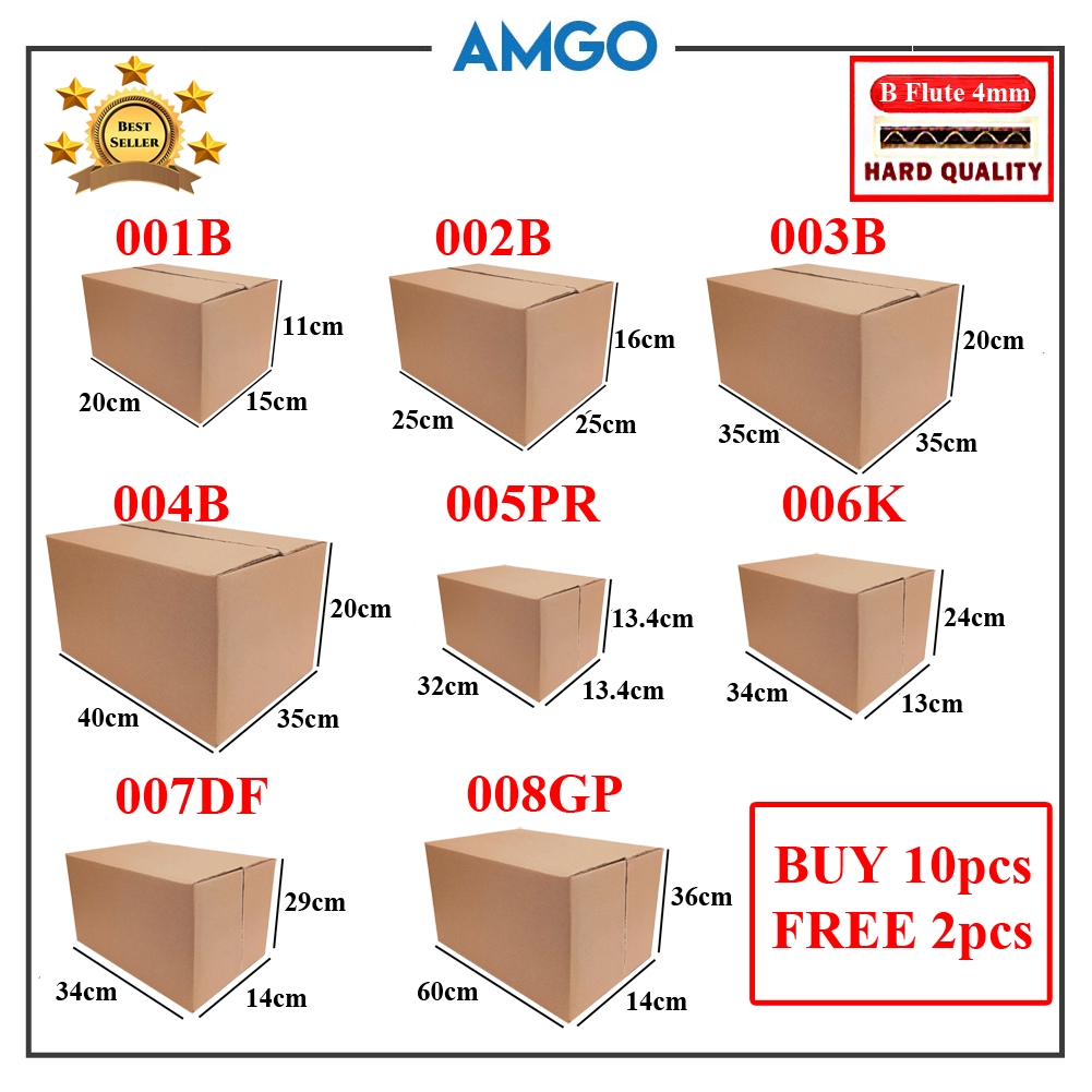 AMGO Packaging Box Carton Box Packing Box Paper Boxes Kotak | Shopee ...