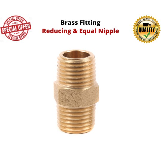 [READY STOCK-KL] Reducing & Equal Nipple Brass Pipe Fitting Copper Pipe ...