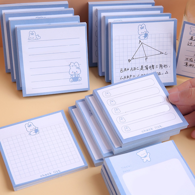 80 Sheets Simple Cartoon Sticky Notes Student Portable Strong-Sticky ...
