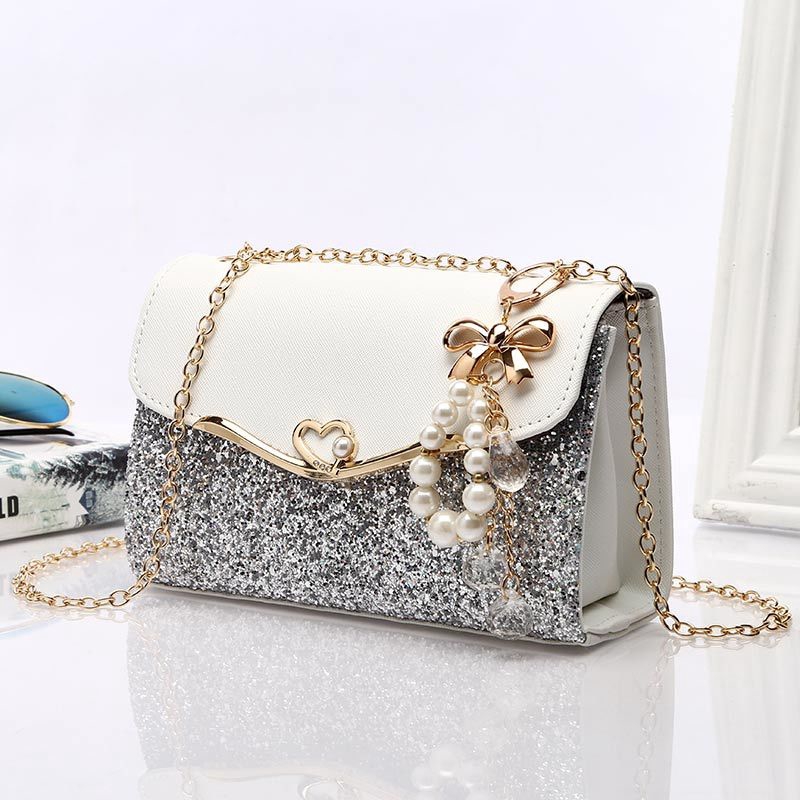 Women s Shoulder bag Chain bag Fashion sequin messenger Crossbody bag Beg Tangan Wanita small square sling bag