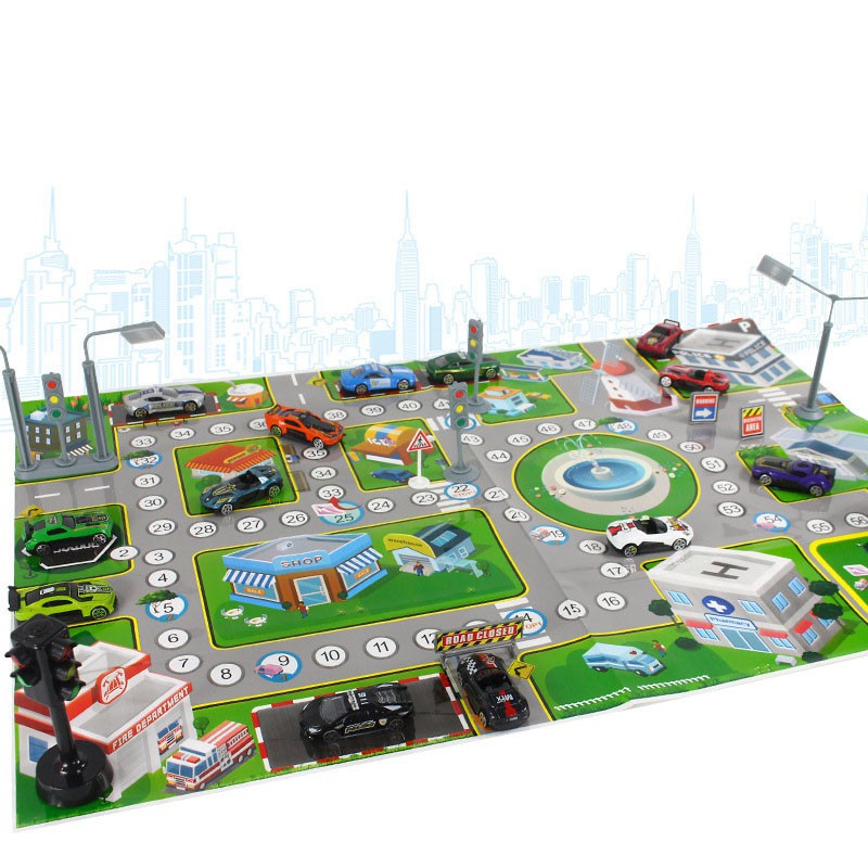 75x53cm Baby City Parking Lot Roadmap Play Mats for Kids Model Car ...