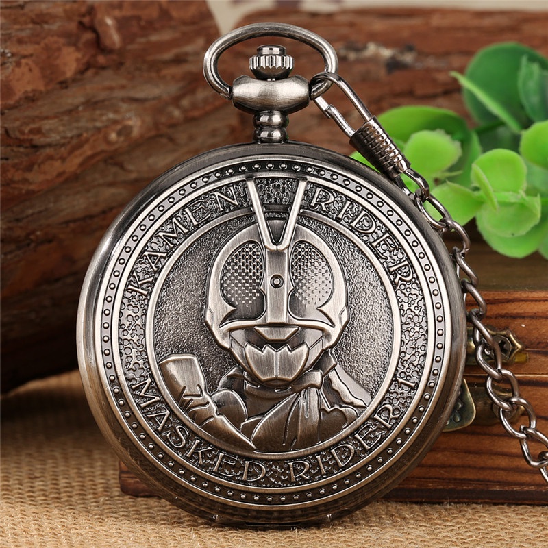 Antique Japan Anime Masked Rider Design Men Women Quartz Pocket Watch ...