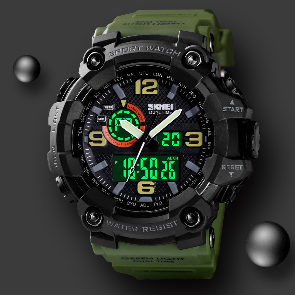 SKMEI 1520 Top Luxury Dual Display Sport Watch Men Waterproof