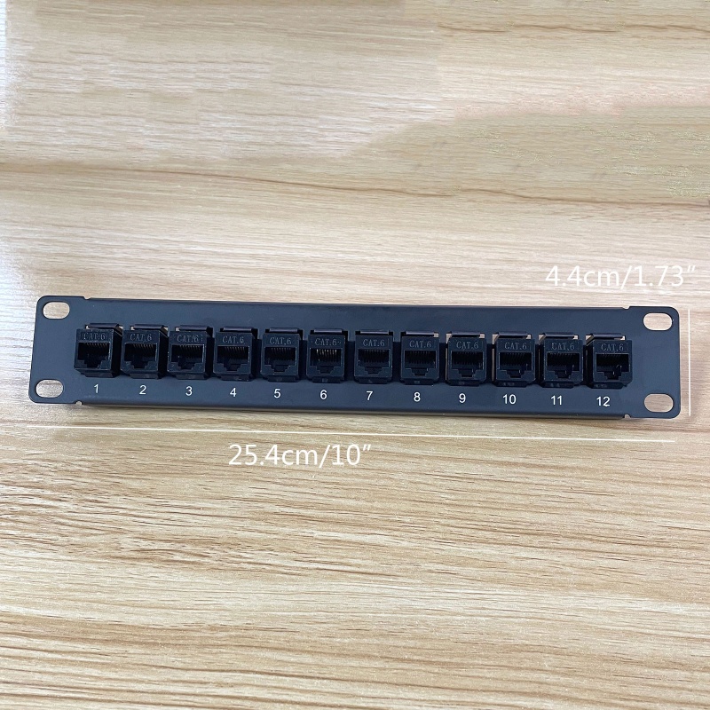 BT 12 Port Straight-through CAT6 Patch Panel RJ45 Cable Adapter ...