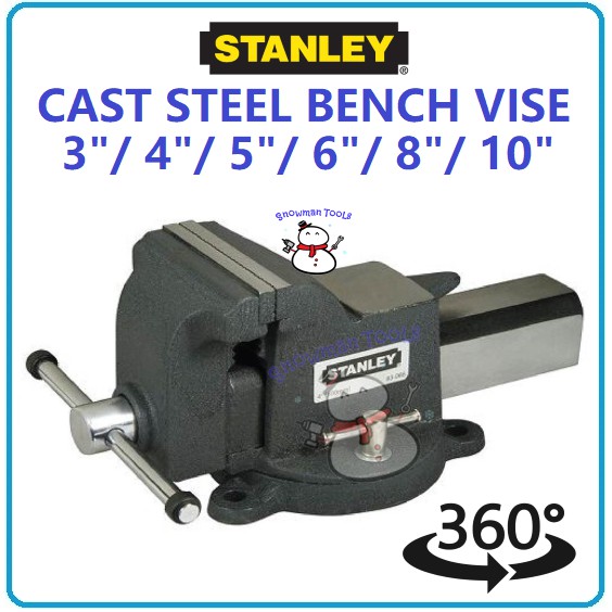 STANLEY ROTATABLE CAST STEEL BENCH VISE 3" 4" 5" 6" 8" 10" VISES ANVIL