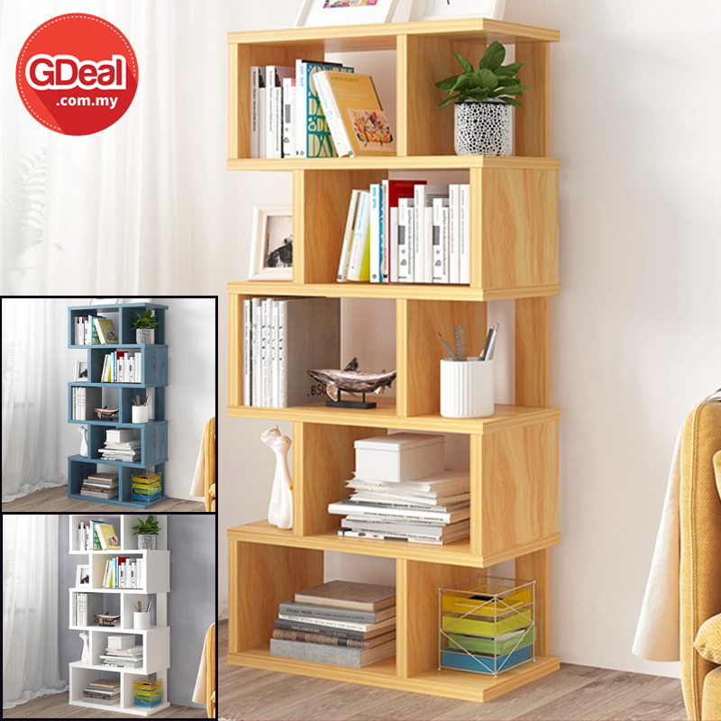 GDeal Simple Modern Bookshelf Wood Multifunctional Bookcase