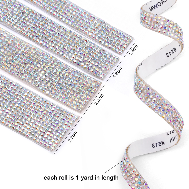 Rhinestones Selfadhesiv Crystal AB Rhinestone Trim Stickers Tape Chain