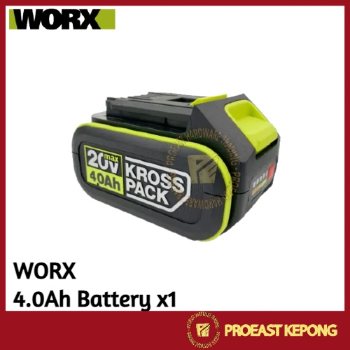 WORX [WA3016] 20V 4.0Ah Kross Pack Battery & [WA3922] 6.0A Fast Charger ( SET AD ) Shopee