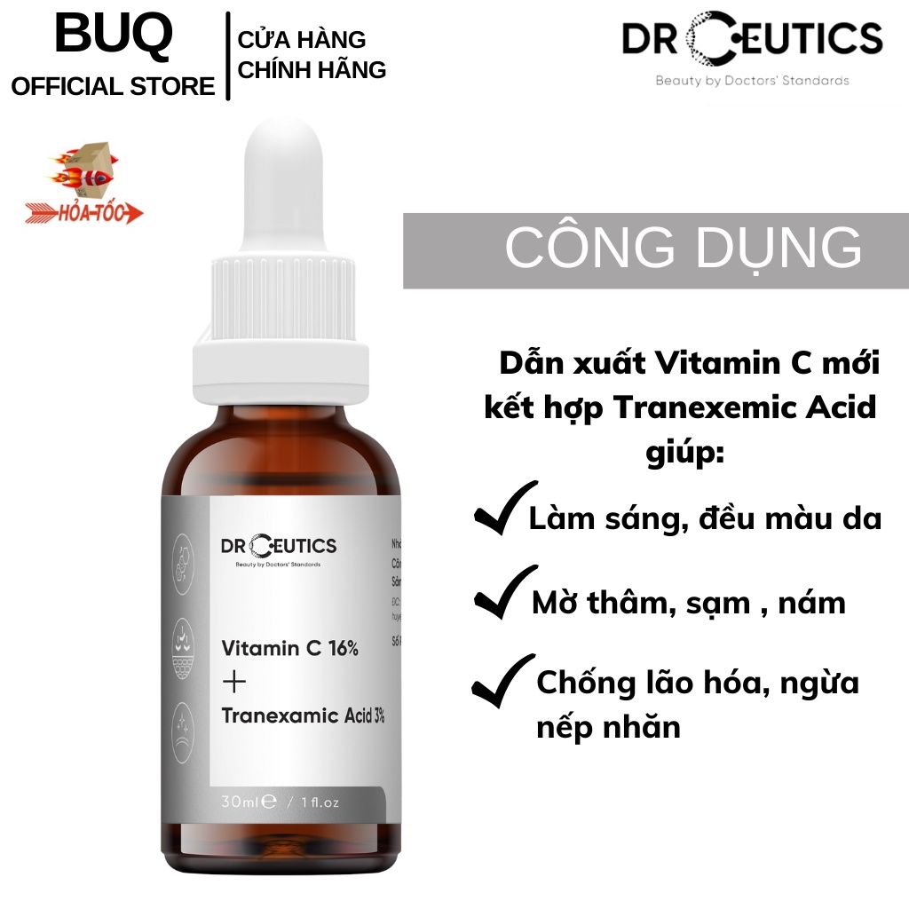 Vitamin c DrCeutics serum 16 and tranexamic acid 3 antiaging and