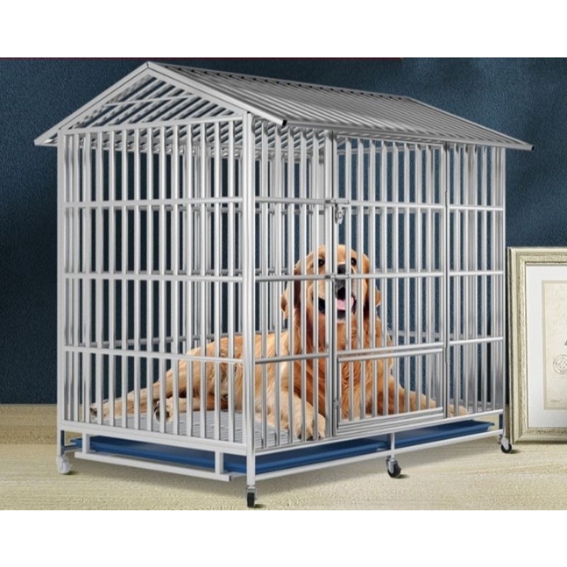 Exclusive extra large size stainless steel dog kennels/cages with roof
