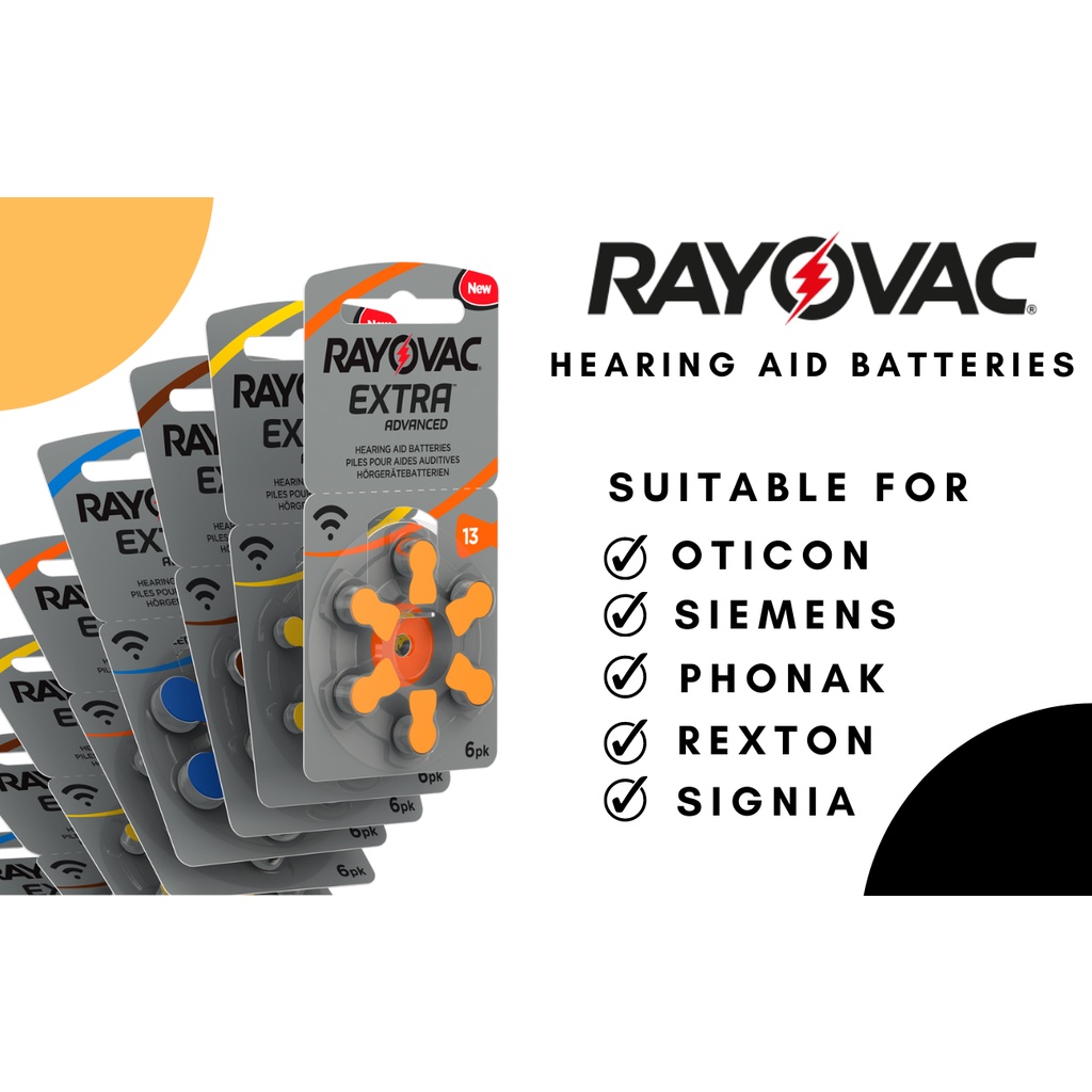 Expiry 2027 ORIGINAL ONLY Rayovac Extra Advanced Hearing Aid Batteries (13 312 10 675) SIGNIA