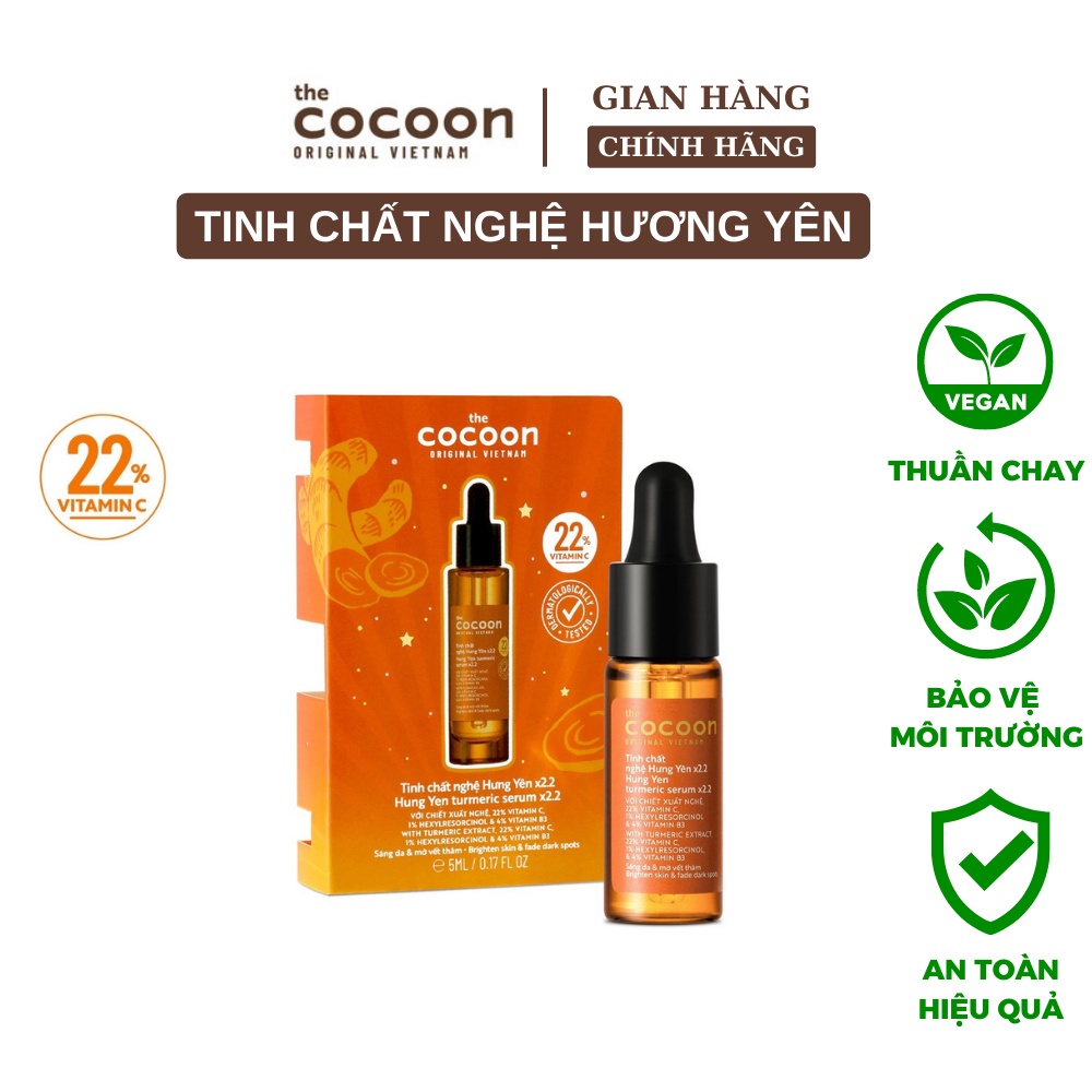 Cocoon Serum with Hung Yen turmeric essence x2.2 with 22% vitamin C for ...