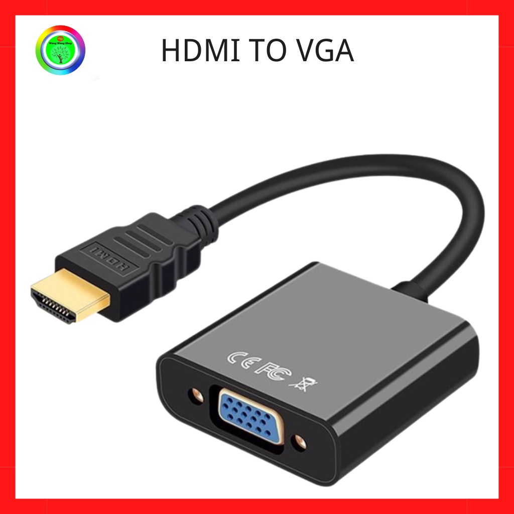 HDMI To VGA Adapter Cable (With Audio And Charging Or Without) | Shopee