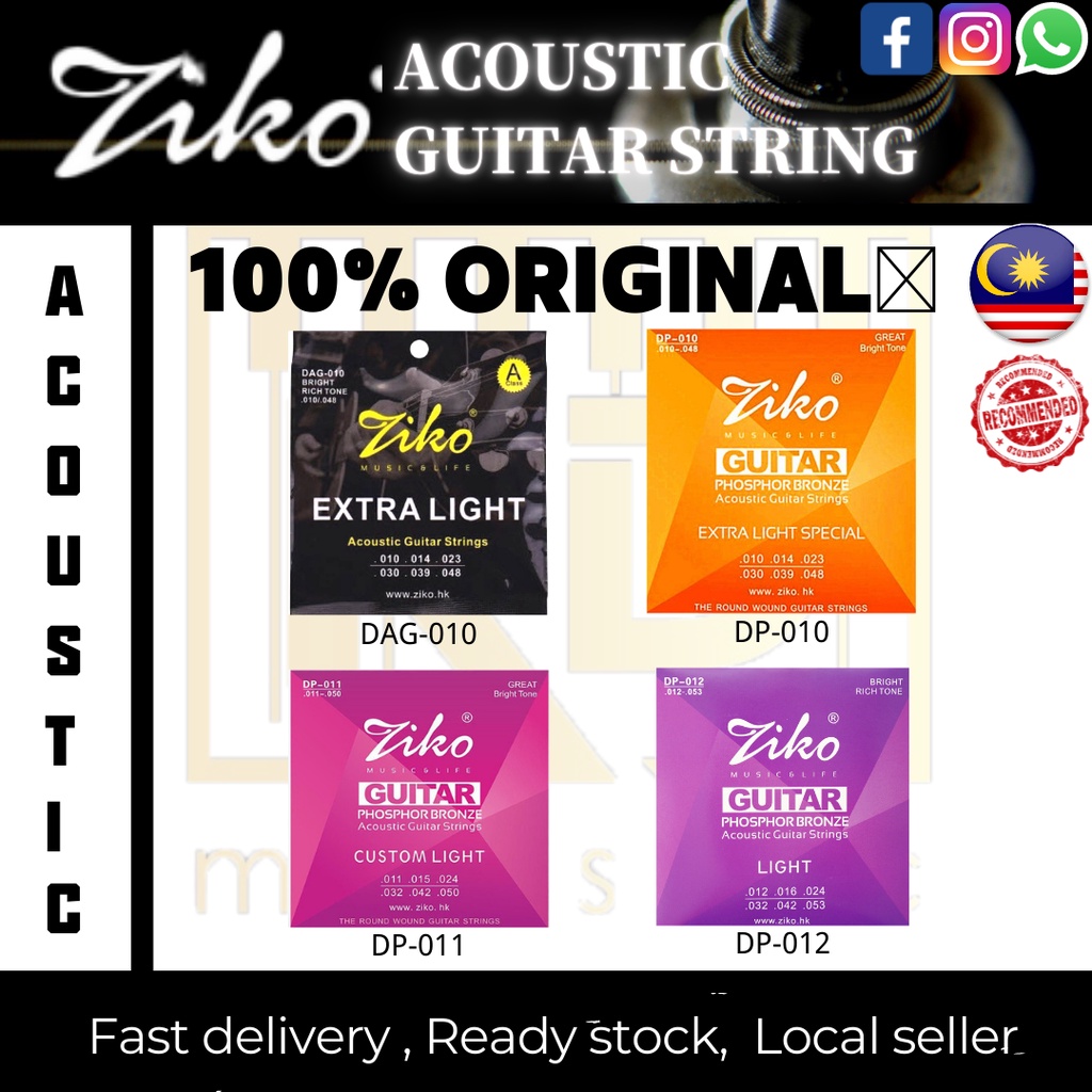 ORIGINAL GUITAR STRINGS ZIKO PHOSPHOR BRONZE ACOUSTIC GUITAR